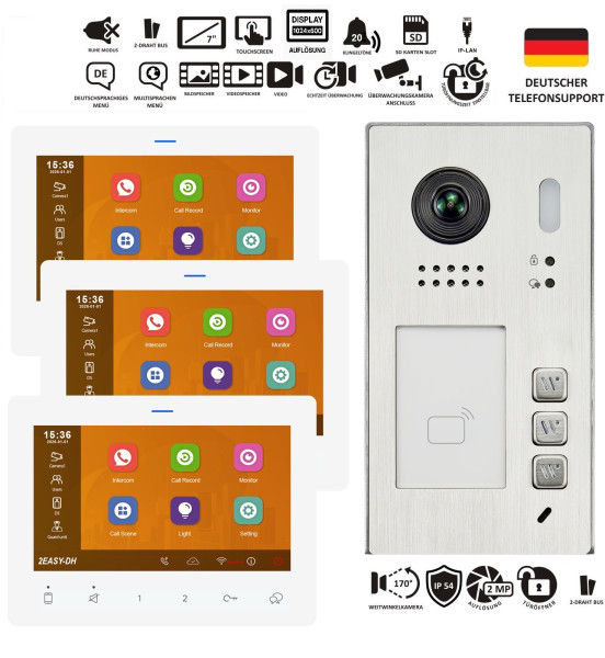 3 Familienhaus Videotürspreschanlage Testsieger für Ihr 3 Familienhaus mit Bildspeicher und Smartphonesteuerung